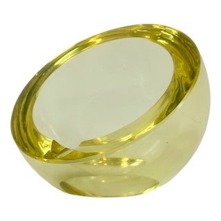 Mid-Century Yellow Murano Glass Orb Ashtray, 1960s For Sale