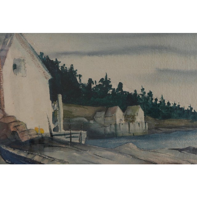 Wood Oliver Smith “Return of the Fisherman” Signed Watercolor For Sale - Image 7 of 10