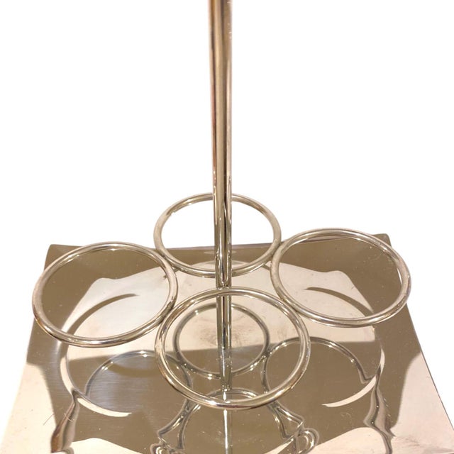 Sambonet Linea Q Cruet Set Glass Stainless Steel Salt Pepper Oil Vinegar - 5 pcs For Sale In San Francisco - Image 6 of 16