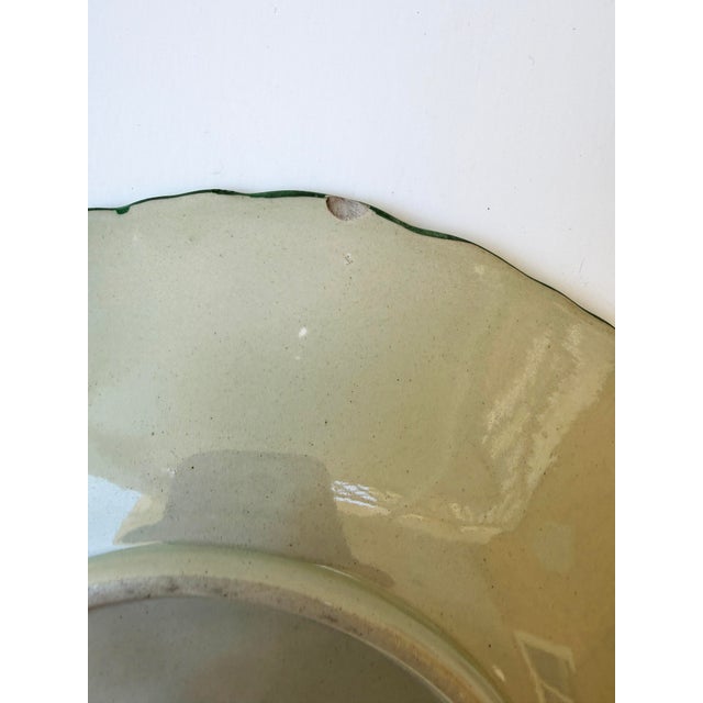 Antique 19th Century Continental White Cabbage Ware Plate | Green Veining For Sale - Image 4 of 5