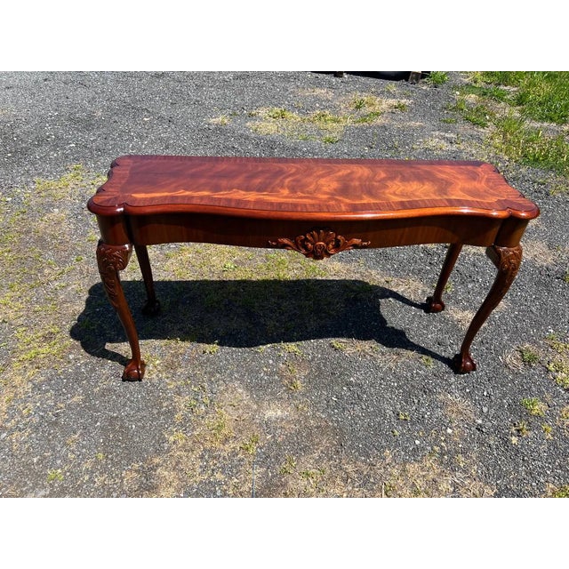 Henkel Harris Chippendale Style Carved Mahogany Console Table For Sale - Image 9 of 12