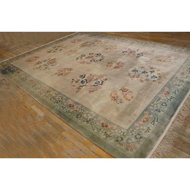 Vintage 1980s Chinese Silk Carpet ( 9' x 12' - 275 x 365 ) Chinese Carpets made in China proper. See entries Ningshia,...