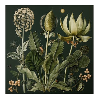 Dark Green Antique Botanical Garden Study No. 10 - Natural History Fine Art Print For Sale