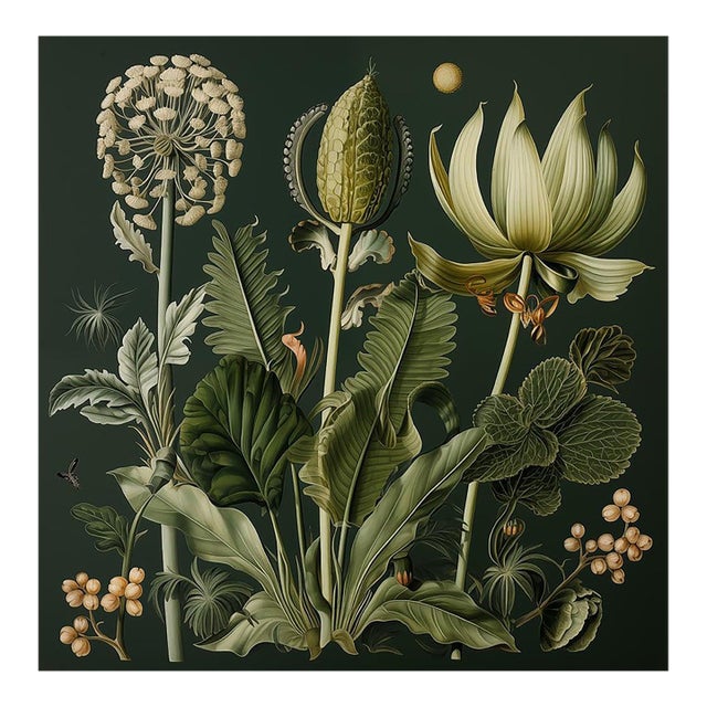 Dark Green Antique Botanical Garden Study No. 10 - Natural History Fine Art Print For Sale