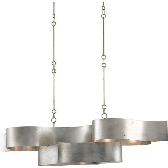 Contemporary Grand Lotus Chandelier Currey & Company Oval For Sale - Image 3 of 9