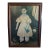 Vintage Folk Art Print on Wood Little Girl Pointing at Cat For Sale
