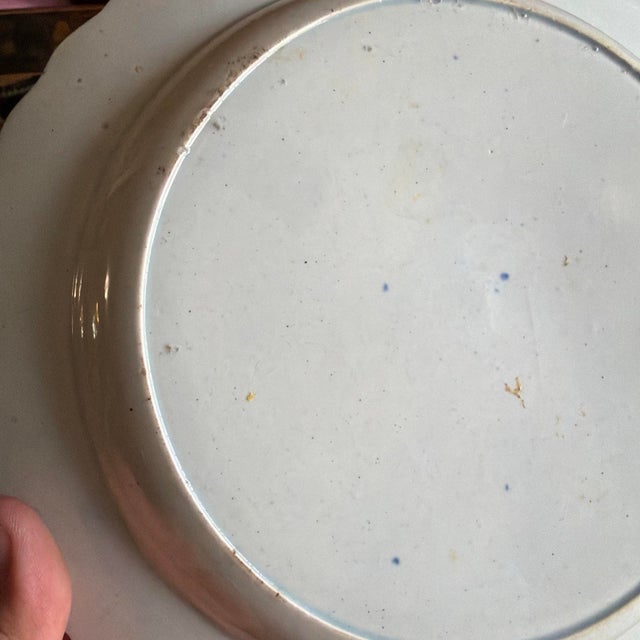 Early 19th Century A Very Nice Antique Blue Feather-Edge Pearlware Plate, Circa 1810 For Sale - Image 5 of 12