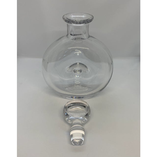 Glass Contemporary Atlantis Equinox Lead Crystal Decanter From Portugal For Sale - Image 7 of 12