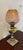 Antique Victorian Brass Oil Lamp with Etched Amber Glass Shade, 1880 For Sale - Image 4 of 9