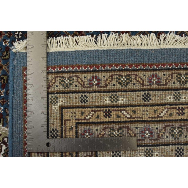 Tabriz Mahi Rug 10'1'' X 14'5'' Blue Wool Traditional Hand-Knotted Carpet For Sale - Image 15 of 15