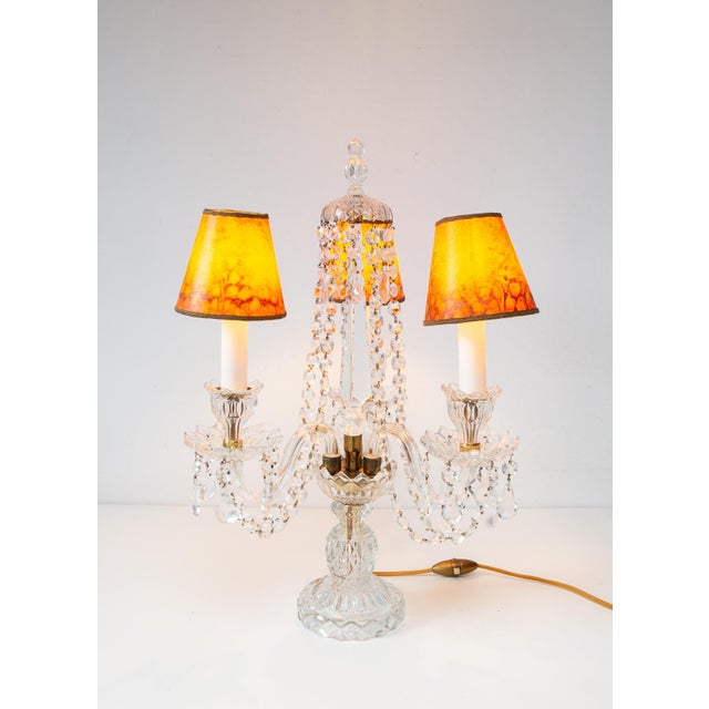 Czech Crystal Girandole Table Lamp, 1970s For Sale - Image 9 of 10