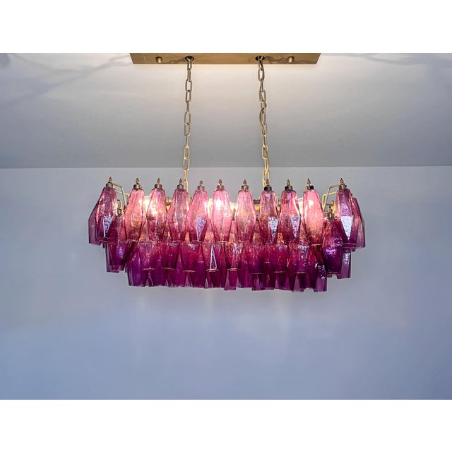 Amethyst Murano Glass Poliedri Chandelier by Carlo Scarpa, 1990s For Sale - Image 16 of 18