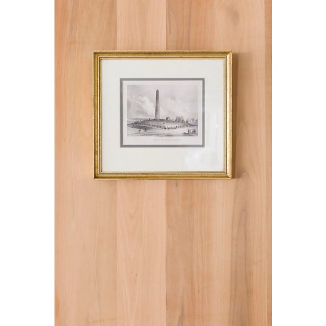 Mid 19th Century "View of Bunker Hill Monument" Reproduction Print, Framed For Sale - Image 4 of 4