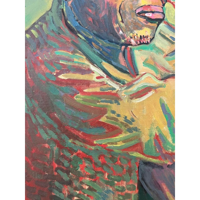 Alois Wittlin, Personnage Assis, Gong Hill, Frontière du Tanganyika, Kenya, 1952, Oil on Wood, Framed For Sale - Image 6 of 13