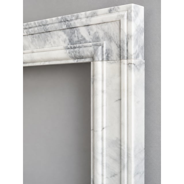 Handcrafted Ziarat White Marble Fireplace Surround – Afghan Stone For Sale In New York - Image 6 of 9