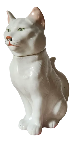 Antique French Majolica Cat Absinthe Pitcher by George Dreyfus, 1890s