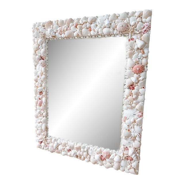 Seashell Mirror 25x30” Shell Mirror, Coastal Luxury Wall Art, Wall Mirror For Sale