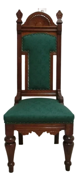 Antique Victorian Throne Chair Carved Oak Church Chapel Masonic