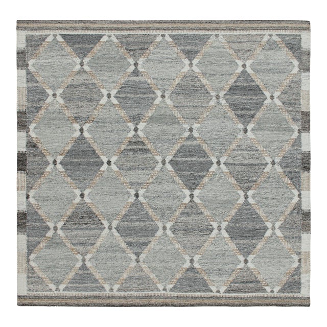 Rug & Kilim’s Custom Scandinavian Outdoor Rug With Geometric Pattern - 12'x18' For Sale