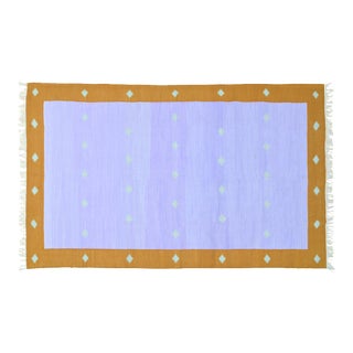 Persimmon, Seaglass and Lavender Kolkata Rug 5'x8' For Sale