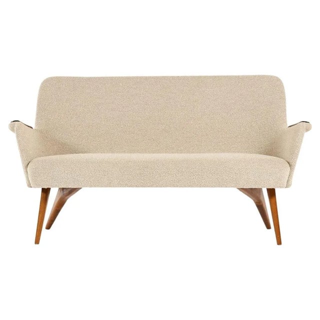 Sofa in Birch and Wool Fabric, 1950s For Sale - Image 9 of 9