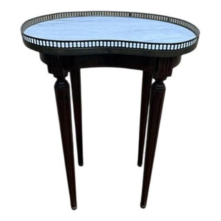 Louis XVI Style Bouillotte Table with Marble For Sale