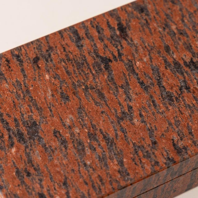 Brown Vintage Italian Rosso Maculato Stone Box, 1960s For Sale - Image 8 of 10