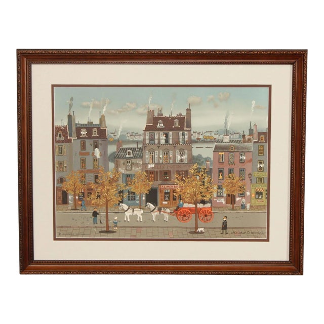Michel Delacroix 'Marchand de Farine' Framed Numbered Lithograph For Sale