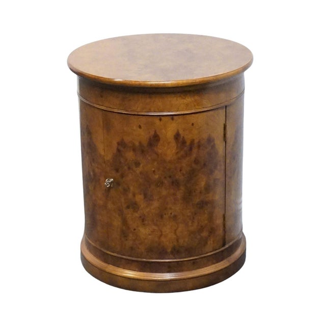HENREDON FURNITURE Traditional Style Bird's Eye Maple 21" Accent Round Storage End Table 4700-43 25.5" High 21.75" Wide...