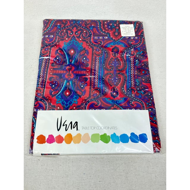 Mid-Century Modern Vintage New Old Stock Vera Neumann Paisley Rectangular Tablecloth For Sale - Image 3 of 5