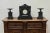 Representative antique mantel clock in elegant Art Deco style from the 1920s. This is an impressive three-piece mantel set...
