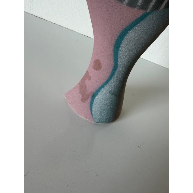 1990's Vintage Signed Sculptural Abstract Modernist Art Ceramic Vase For Sale - Image 9 of 10