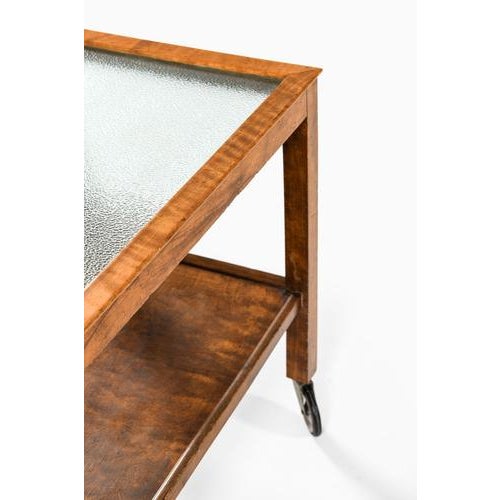 Brown Bar Cabinet in Birch and Glass, 1930s For Sale - Image 8 of 11