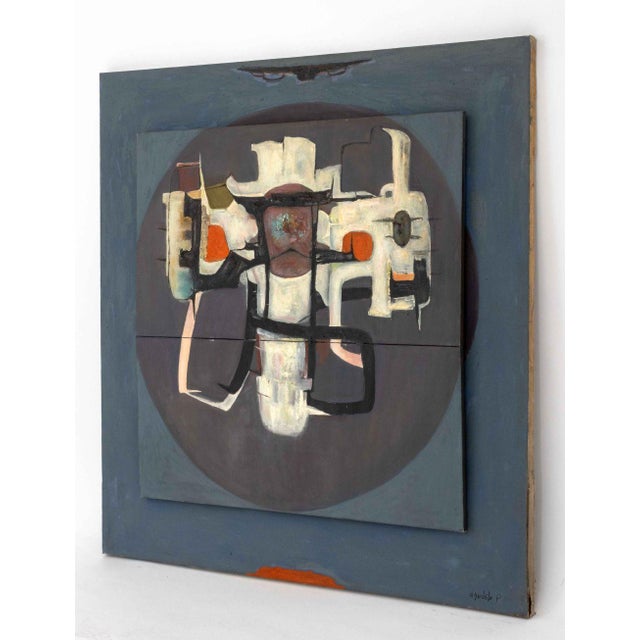 Signed Agudelo Abstract Composition Oil on Canvas For Sale - Image 10 of 12