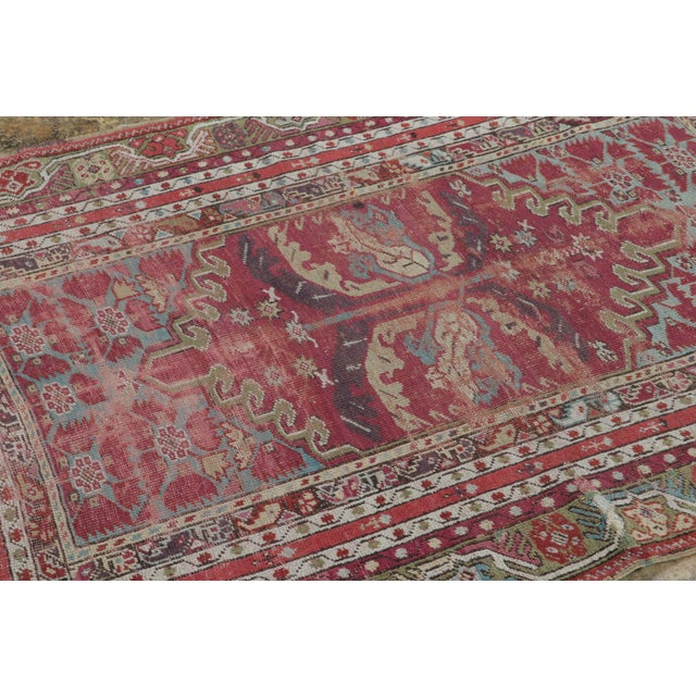 Rug & Kilim Antique Kırşehir Double-Ended Prayer Rug in Geometric Floral Design - Rug & Kilim For Sale - Image 4 of 7