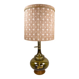 Midcentury Modern Smoked Glass Kerosene Lantern Inspired Table Lamp For Sale