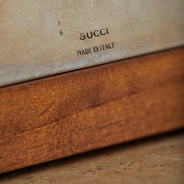 Late 20th Century Gucci Wood + Chrome Clock, 1970s For Sale - Image 5 of 6
