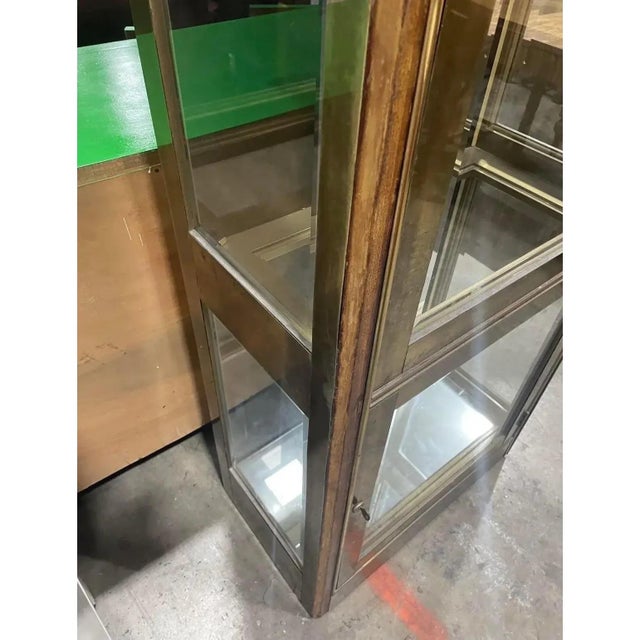 Mid-Century Modern Mid 20th Century Rare Brass Vitrine Display Cabinet by Mastercraft For Sale - Image 3 of 10