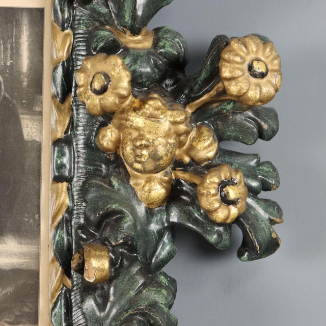 Small Antique Baroque Carved Gilded Wood Frame, Italy, 18th Century For Sale - Image 6 of 11