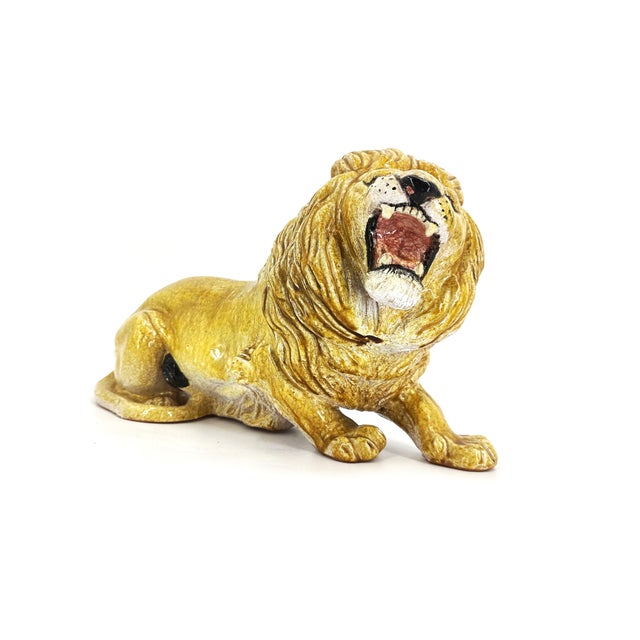 Italian Glazed Terracotta Lion Sculpture, 1960s For Sale - Image 4 of 10