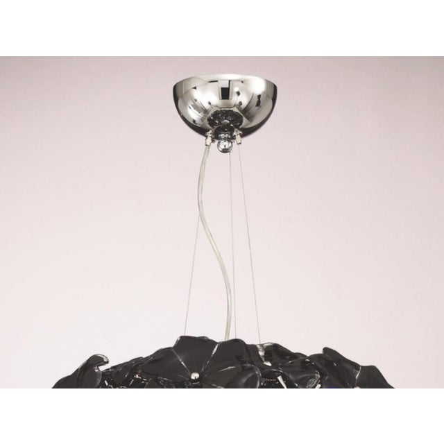 Fabio Ltd 21st Century Black Lotus Murano Chandelier by Fabio LTD For Sale - Image 4 of 4