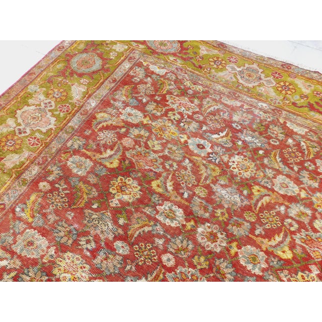 Textile Antique Persian Mahal Rug. 9'8'x 11' For Sale - Image 7 of 17