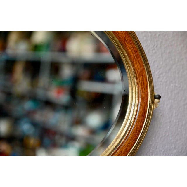 Modern Large Le Gracieux Oval Patinated Mirror, 1940s For Sale - Image 3 of 9