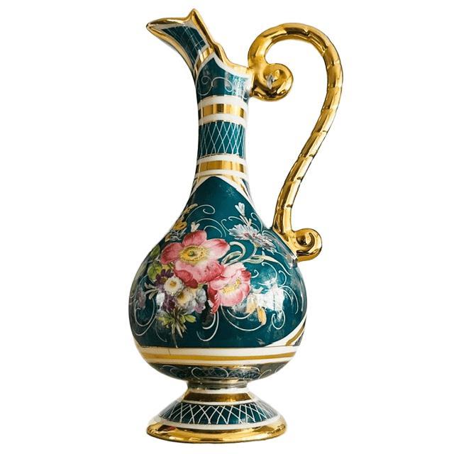 Vintage Baroque Floral Vase by H. Bequet 1950s For Sale - Image 9 of 10