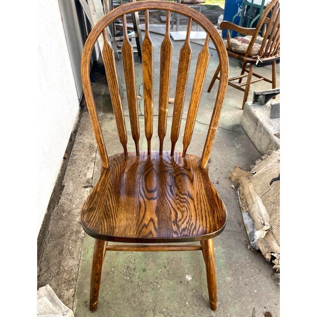 Mid 20th Century Windsor Hoop Back Bentwood Solid Oak Chairs For Sale - Image 10 of 10