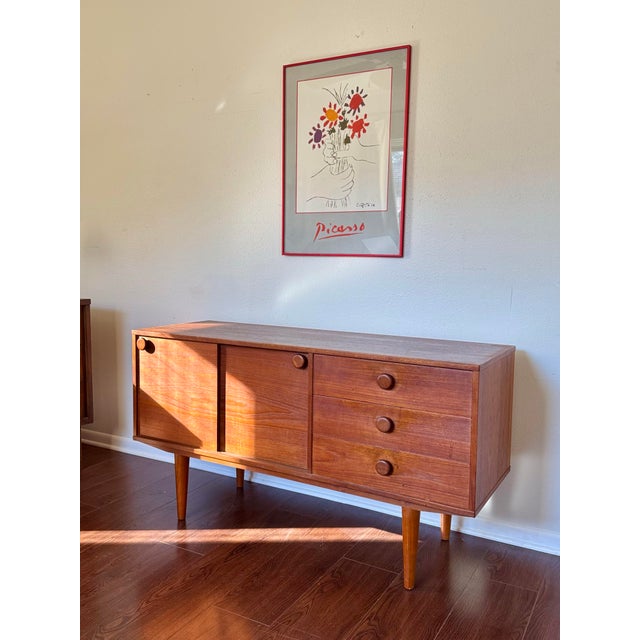 1960s 1960s Mid Century Modern Teak Sideboard With Round Pulls For Sale - Image 5 of 9