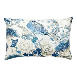 The House of Scalamandré Shenyang Lumbar Pillow, Porcelain