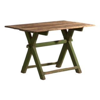 Trestle Table in Pine Wood, Central Europe, 1900 For Sale