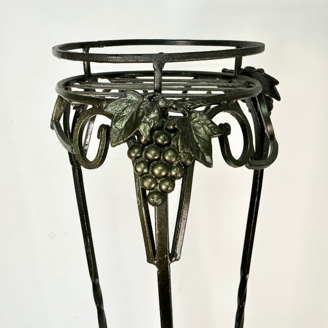 Late 20th C Boho Chic Grape Cluster Metal Plant Stand. For Sale - Image 6 of 11