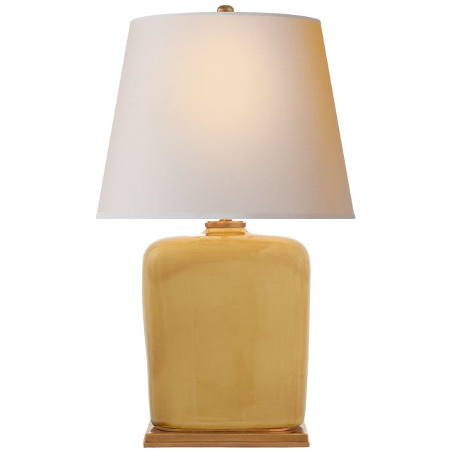Transitional Thomas O'Brien by Visual Comfort Signature Mimi Table Lamp in Light Honey with Natural Paper Shade For Sale - Image 3 of 3